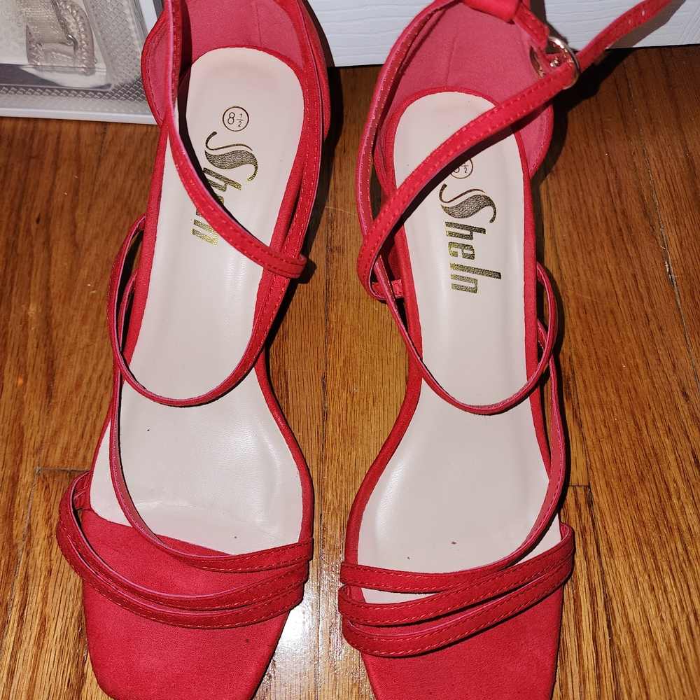 SheIn Red Strappy Women's Heels